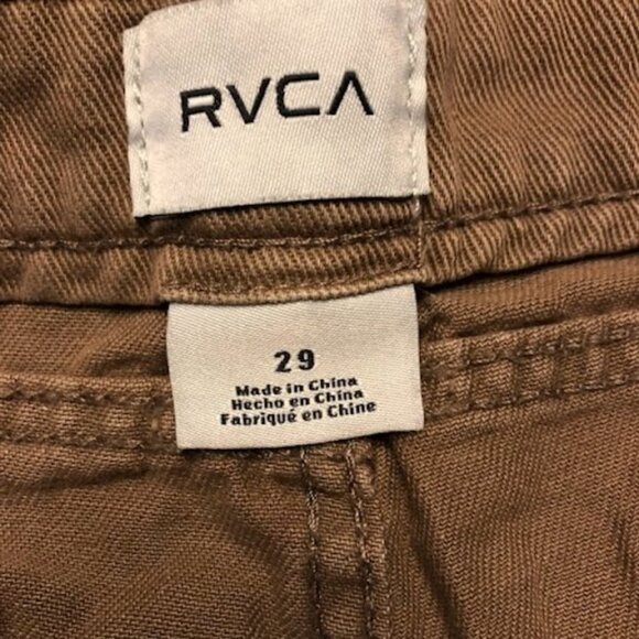 NWT RVCA Low-Rise Relaxed Denim Jean Short Distress Frayed Hem Rust 29 - Picture 5 of 5